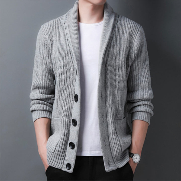 Herren Klassische Strickjacke mit eleganten Knopfdetails und praktischen Taschen Aliams