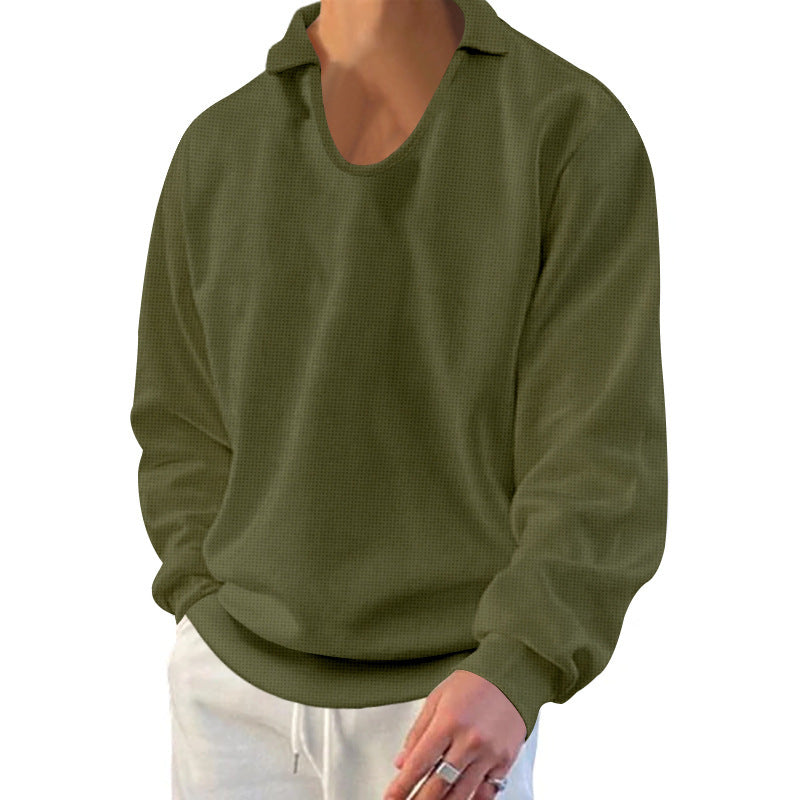 Herren Freizeitpullover mit lässigem Stehkragen und strukturiertem Design Aliams