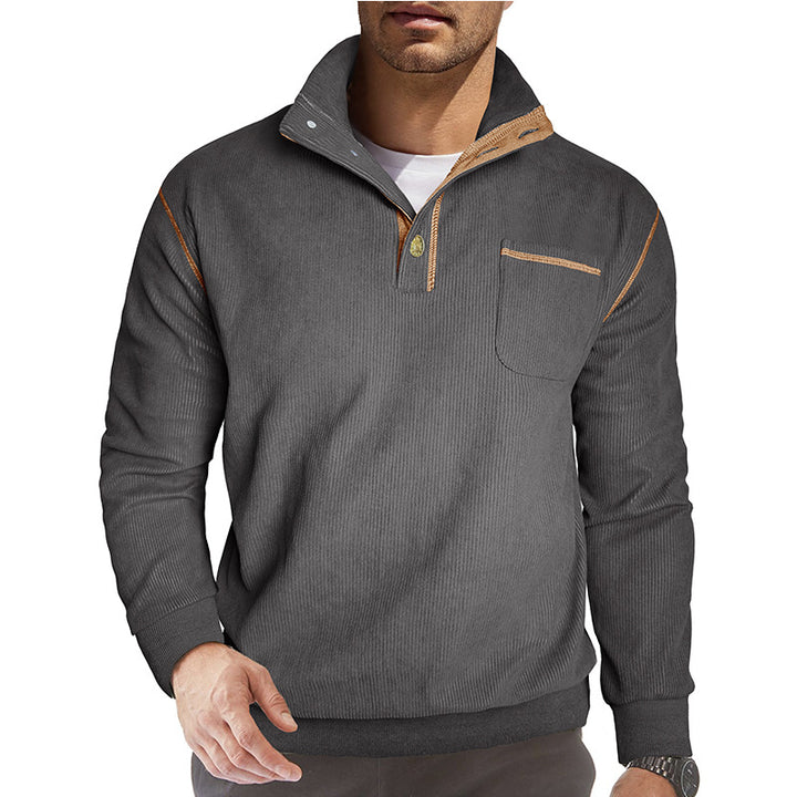 Herren Stepppullover mit modernem Kragen Aliams