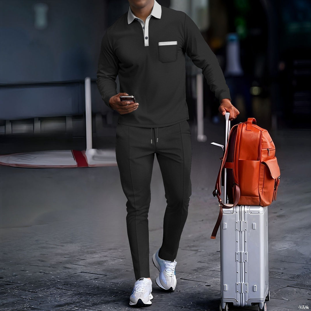 Herren Sportliches Reise-Set mit modernem Kragen und praktischen Taschen Aliams