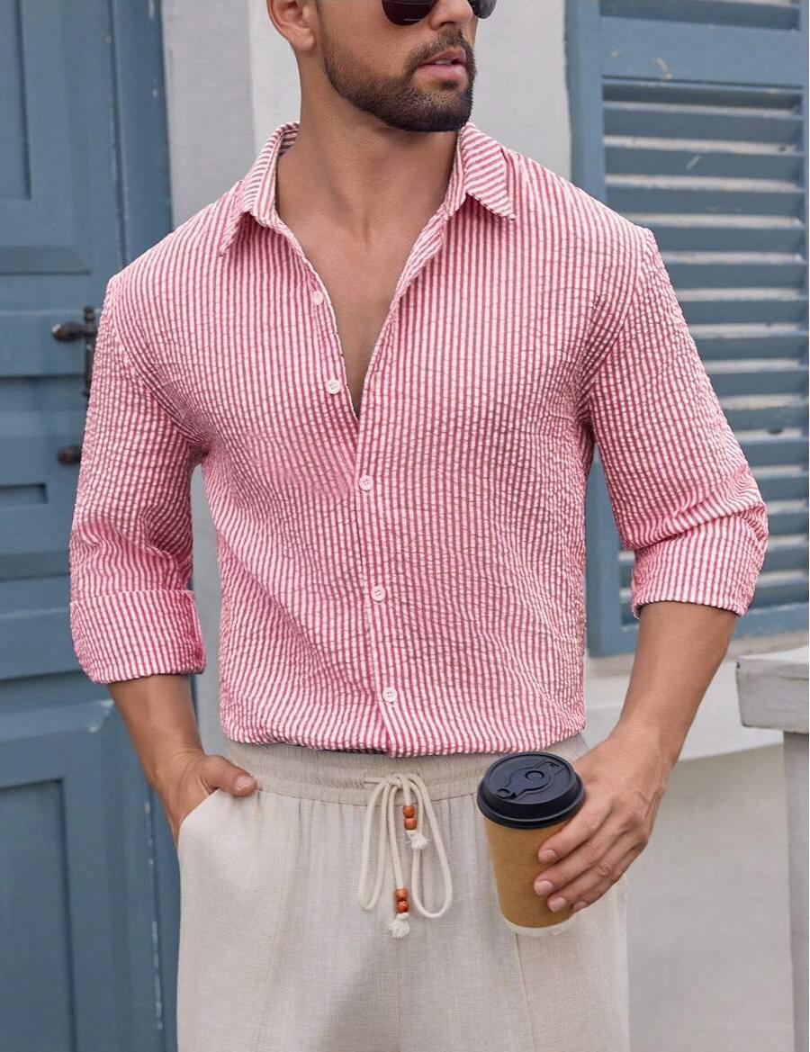 Herren Hemd mit schmalen Streifen Aliams