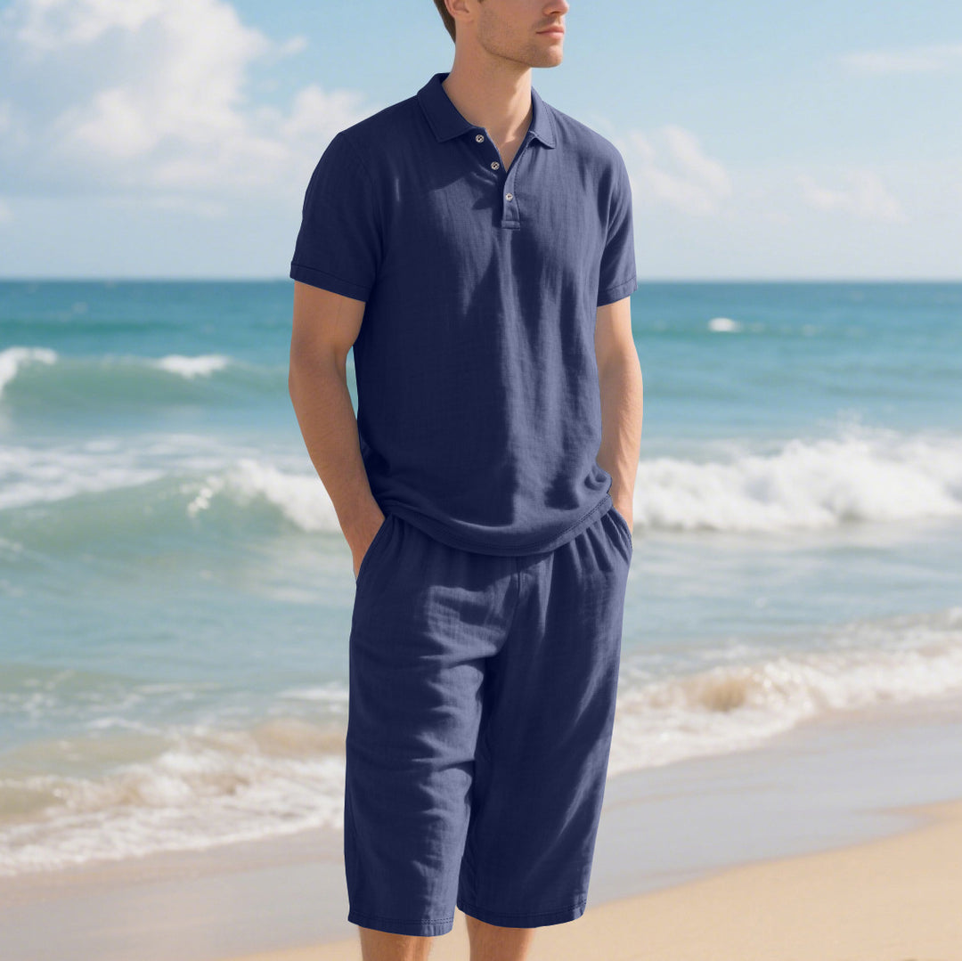 Herren Poloshirt und Shorts Set Aliams