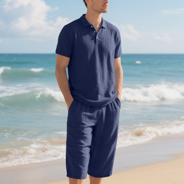 Herren Poloshirt und Shorts Set Aliams