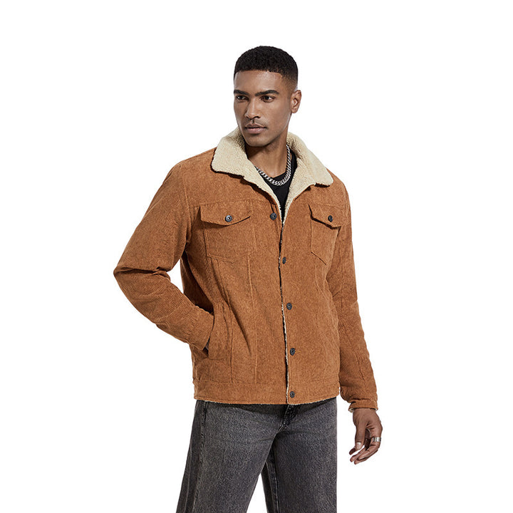 Herren Kordjacke mit weichem Teddyfutter Aliams