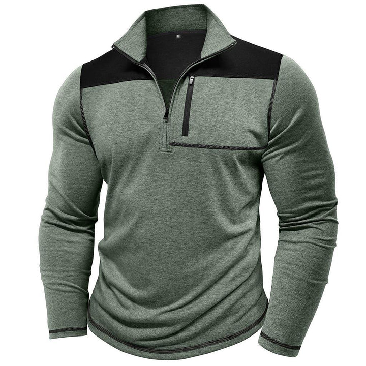 Herren sportlicher Half-Zip Pullover mit praktischer Brusttasche Aliams