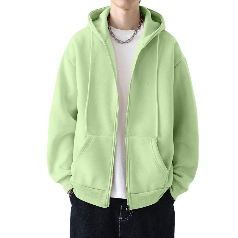 Herren Kapuzensweatjacke mit durchgehendem Reißverschluss und legerer Passform Aliams