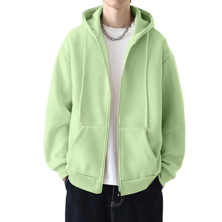 Herren Kapuzensweatjacke mit durchgehendem Reißverschluss und legerer Passform Aliams