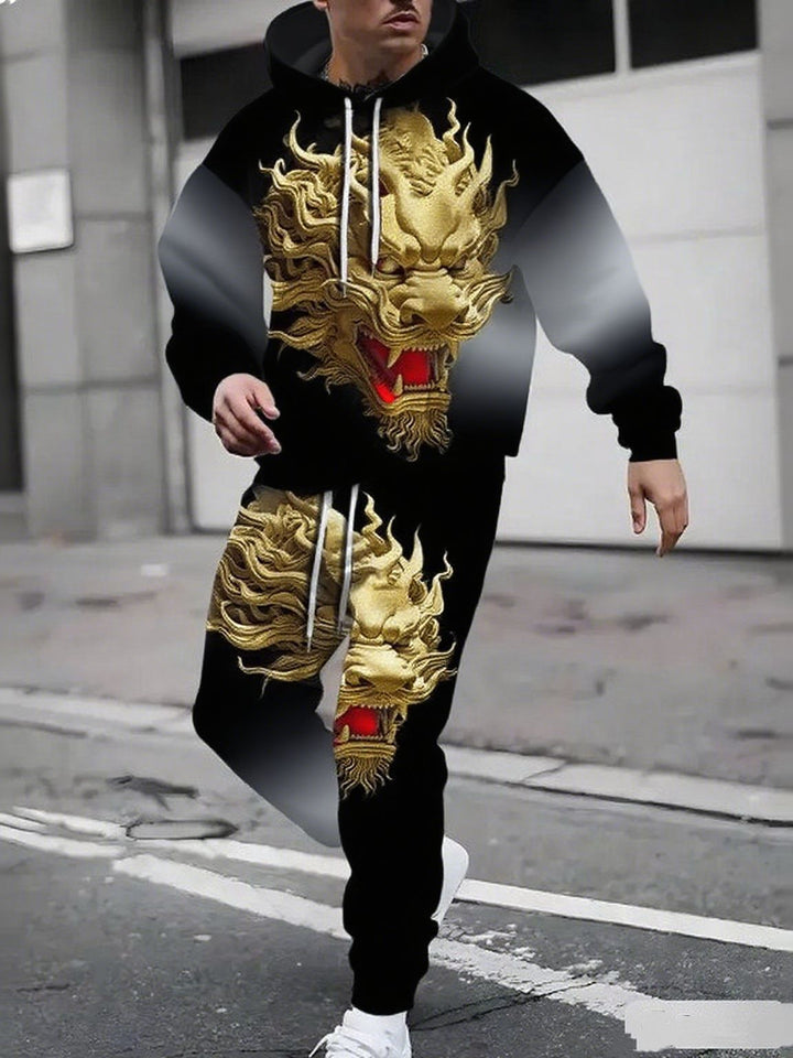 Herren Hoodie- und Jogginghose-Set mit einzigartigem Grafikdesign Aliams