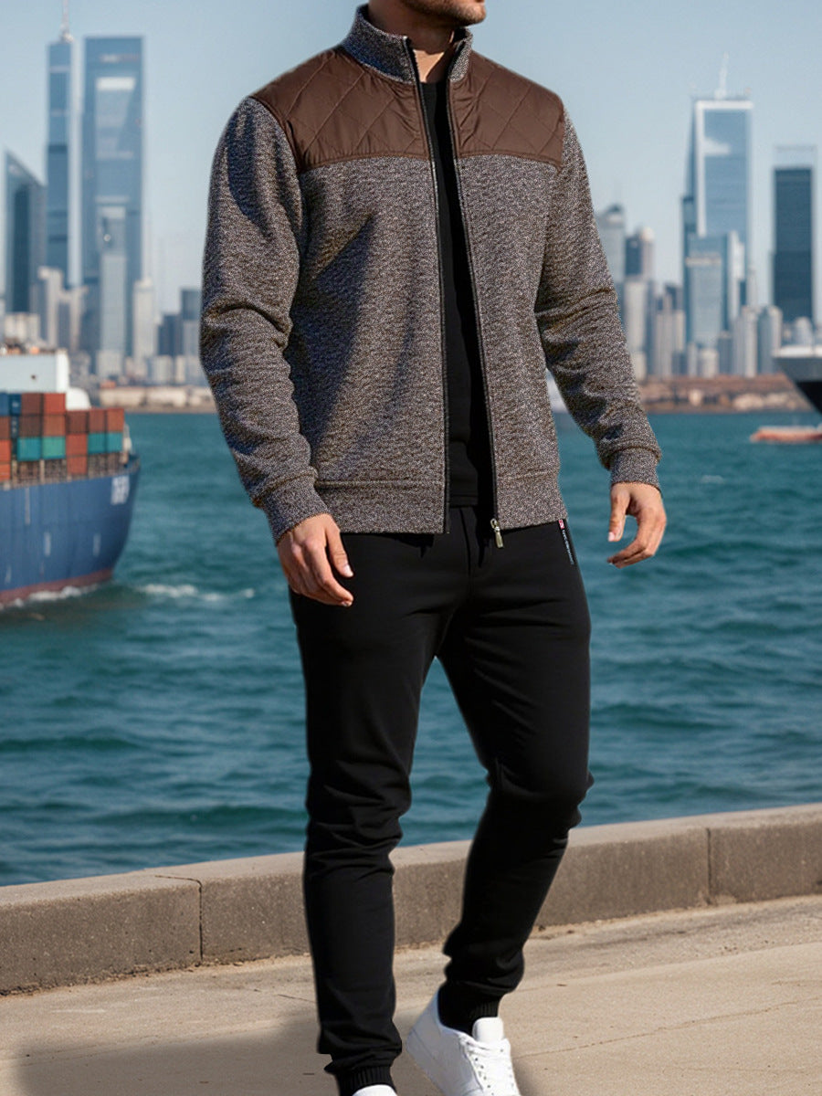 Herren Sportliche Jacke mit Querrippen-Muster und leicht gepolstertem Schulterbereich Aliams