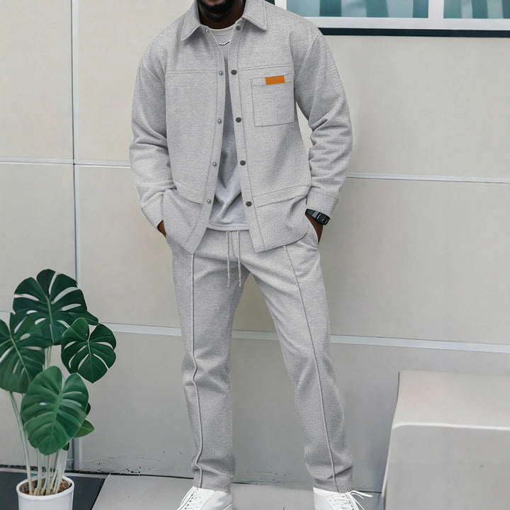 Herren bequeme und stilvolle Freizeitjacke mit passenden Jogginghosen Aliams