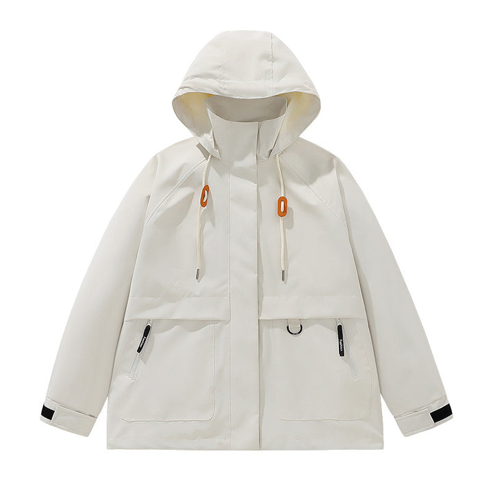 Herren funktionale Freizeitjacke mit verstellbarem Kapuzenkragen und großen Taschen Aliams