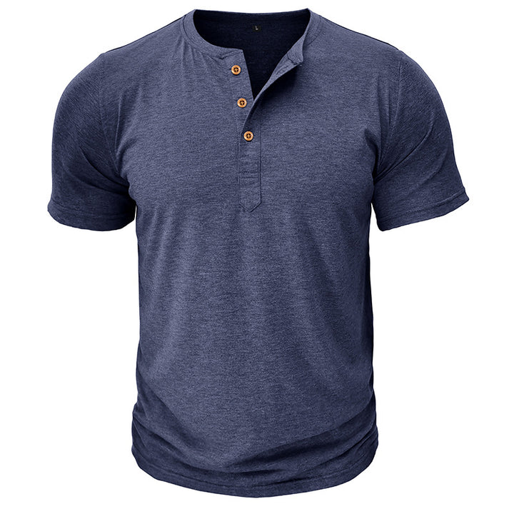 Herren Henley T-Shirt mit Knöpfen und lässigem Schnitt Aliams