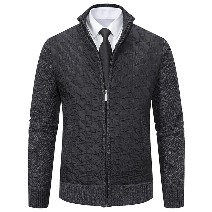 Herren stylische Steppjacke mit strukturiertem Obermaterial und hohem Kragen Aliams