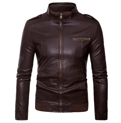 Herren Kunstleder Bikerjacke mit aufregenden Details und modernem Schnitt Aliams