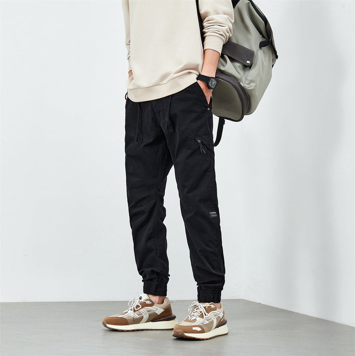 Herren Freizeithose mit elastischem Bündchen und funktionalen Taschen Aliams