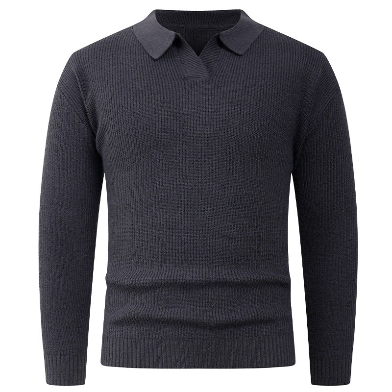 Herren eleganter Strickpullover mit modernem V-Ausschnitt und strukturiertem Design Aliams