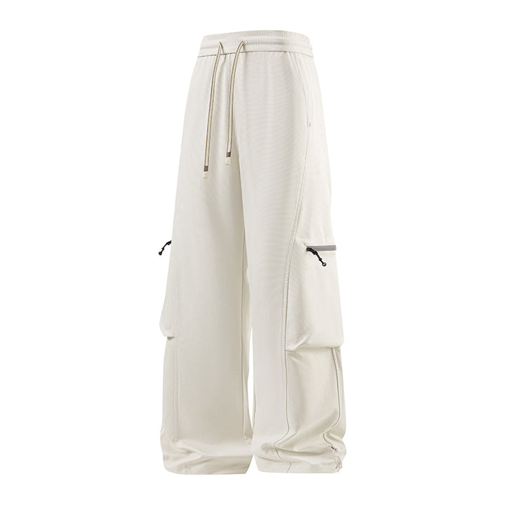 Herren Bequeme Cargo-Hose mit elastischem Bund und praktischen Reißverschlusstaschen Aliams