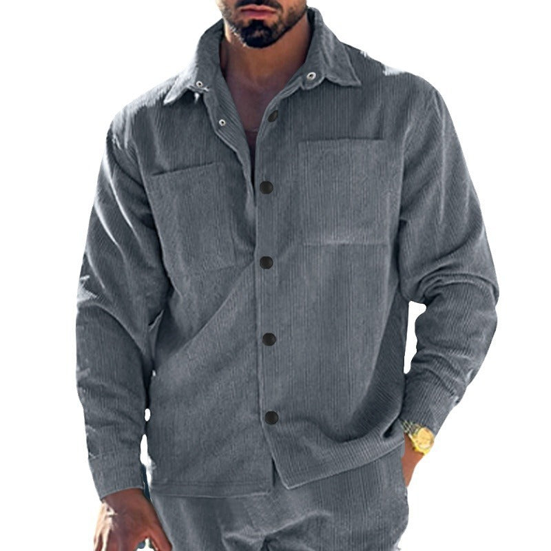 Herren Fleecejacke mit strukturiertem Design und praktischen Taschen Aliams