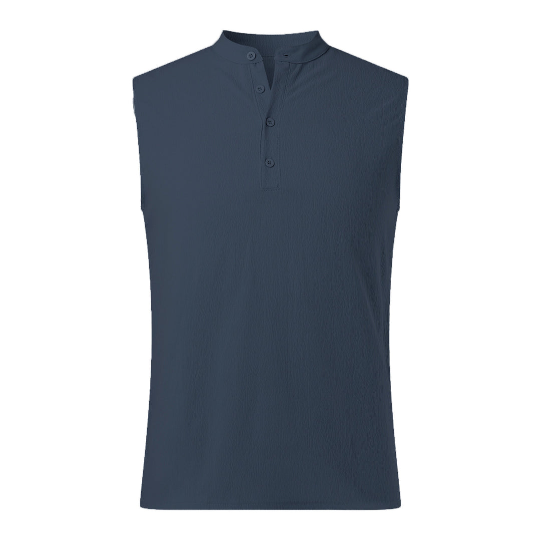 Herren Ärmelloses Henley-Shirt aus atmungsaktivem und leichtem Material Aliams