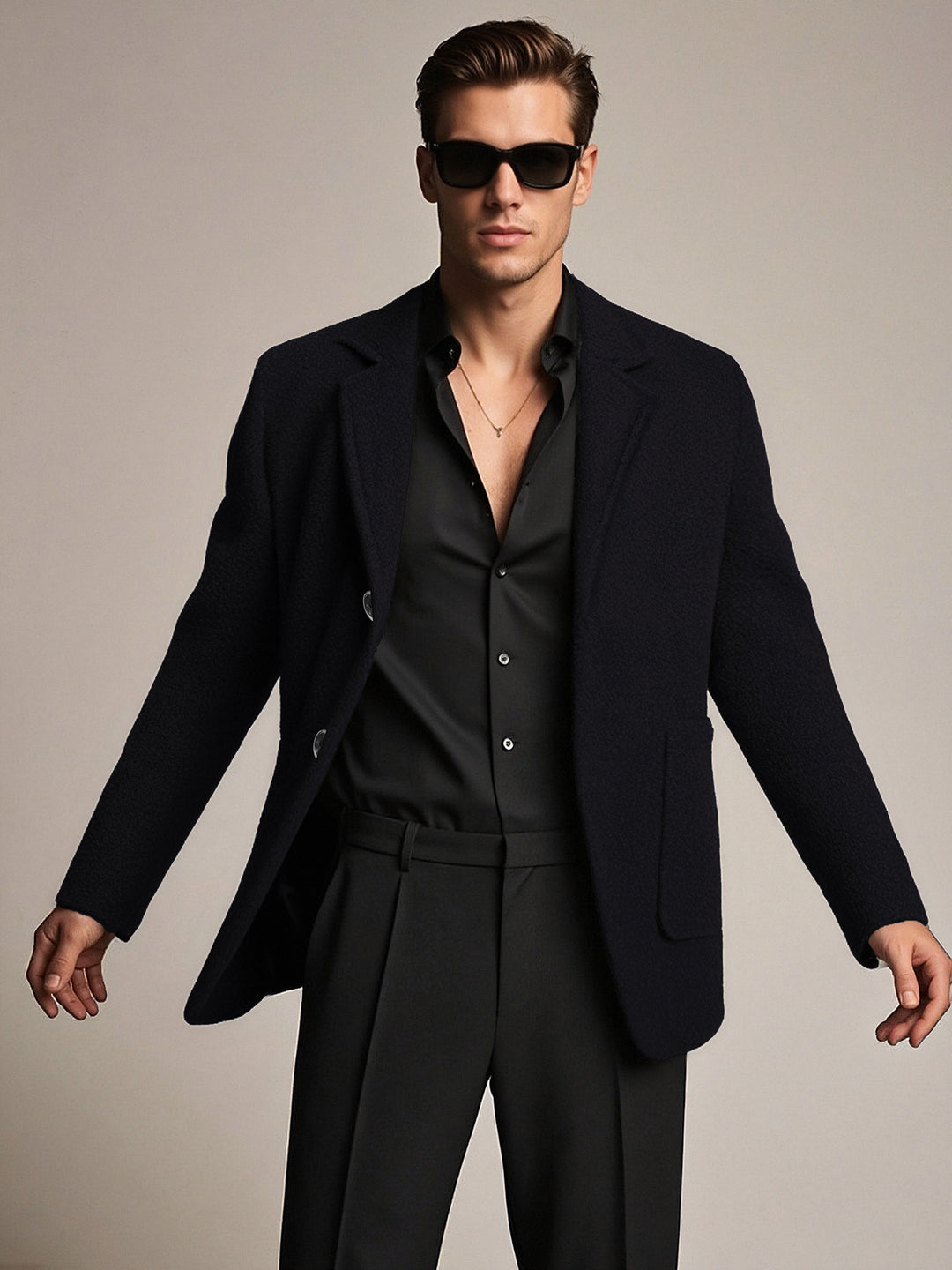 Herren eleganter und strukturierter Freizeitblazer Aliams