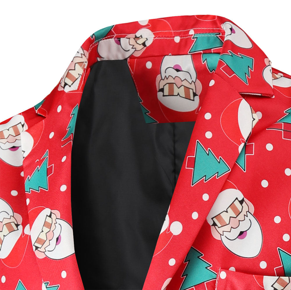 Herren festlicher Blazer mit fröhlichem Weihnachtsdesign Aliams