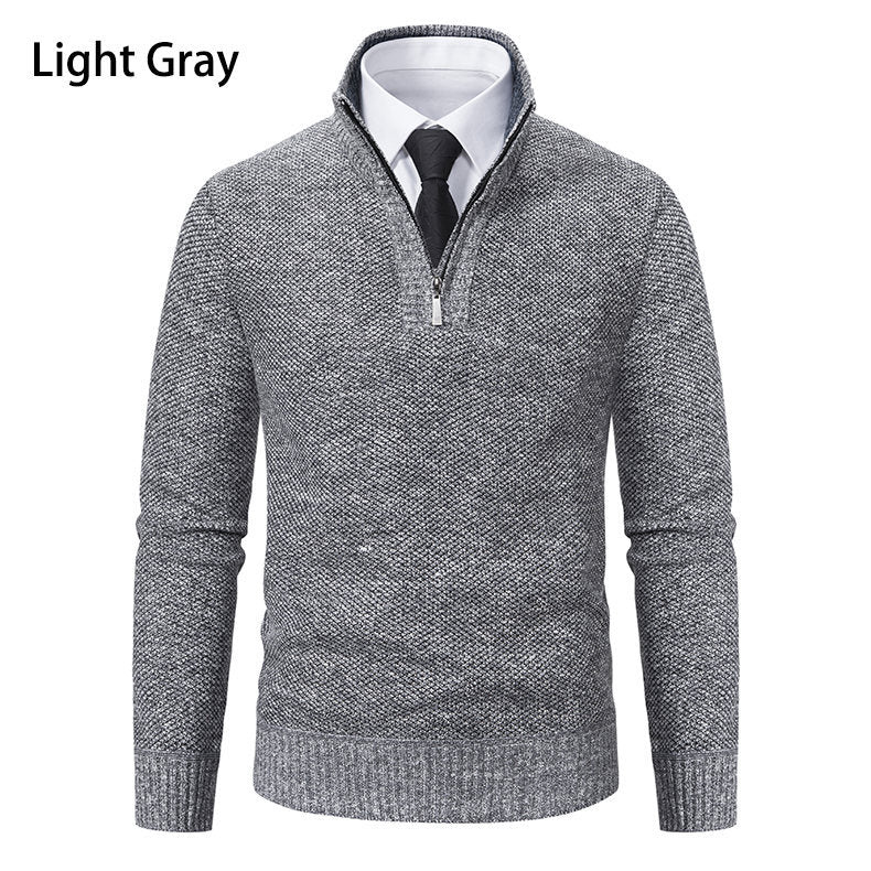 Herren Strickpullover mit modernem Reißverschluss und strukturiertem Design Aliams