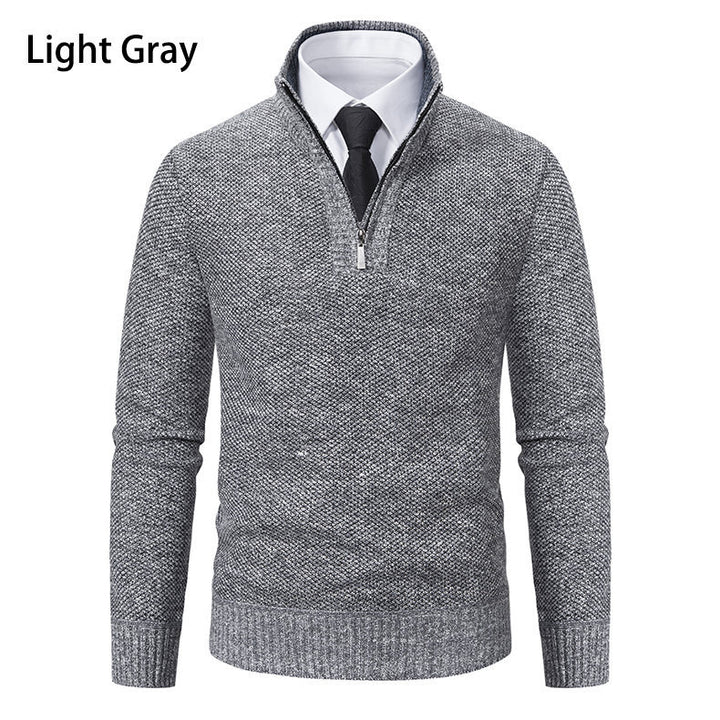 Herren Strickpullover mit modernem Reißverschluss und strukturiertem Design Aliams