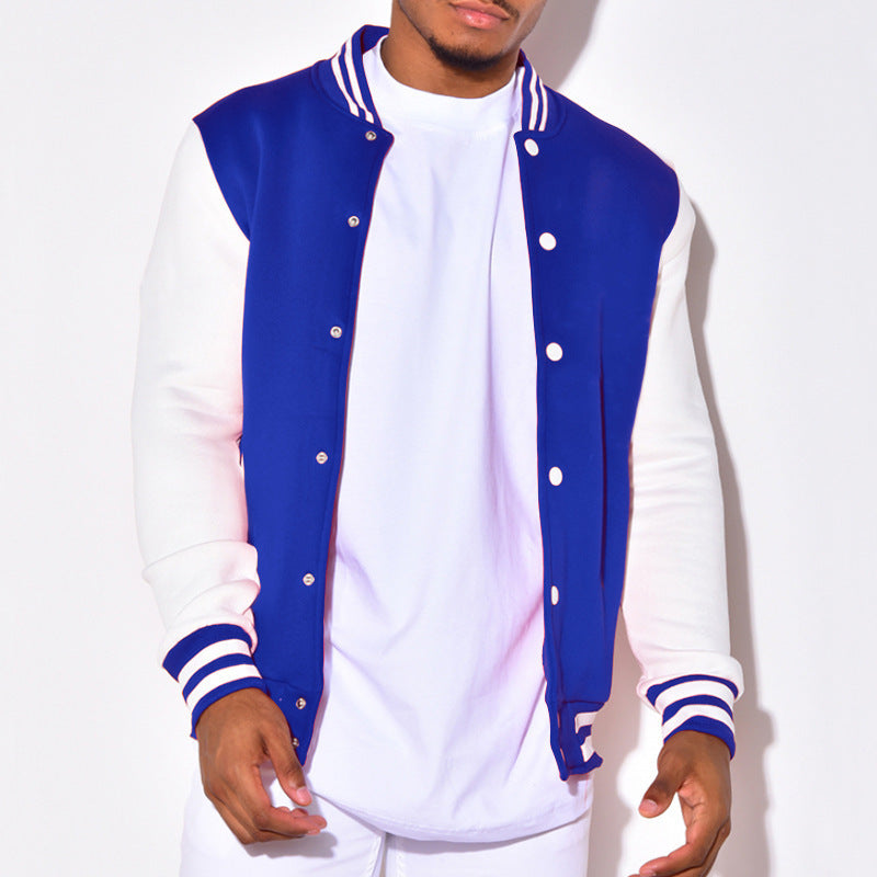 Herren sportliche Collegejacke mit gestreiften Ärmelbündchen und praktischen Knöpfen Aliams