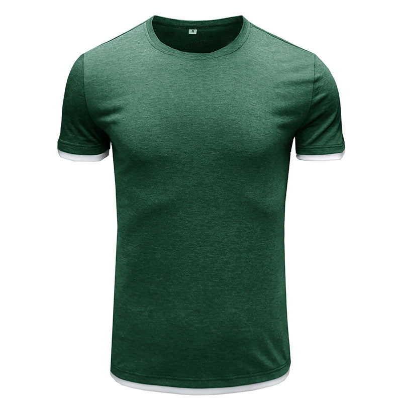 Herren Basic T-Shirt mit kontrastierenden Ärmeln Aliams