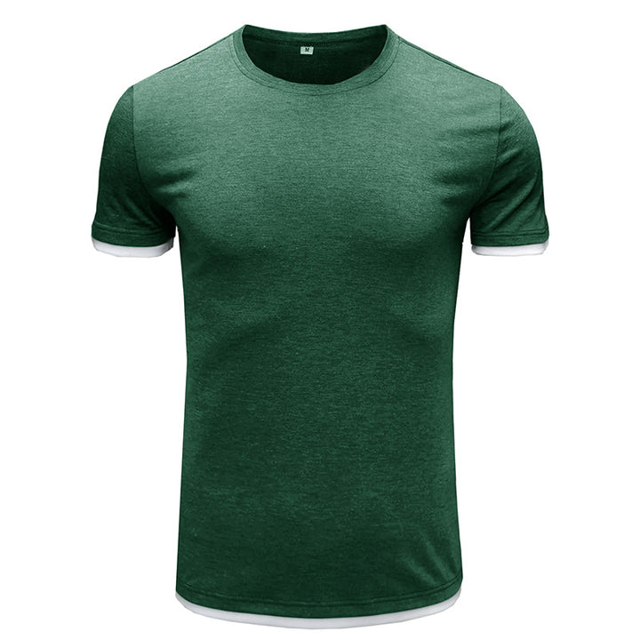Herren Basic T-Shirt mit kontrastierenden Ärmeln Aliams