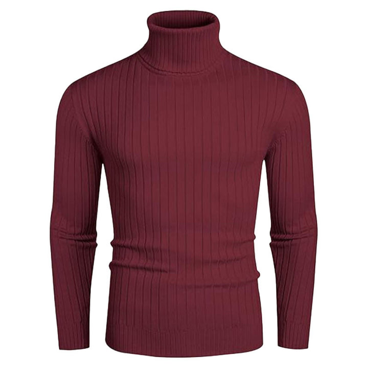 Herren Rollkragenpullover aus elastischem Strickmaterial mit feinem Rippendesign Aliams