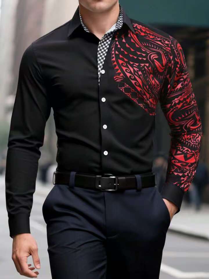 Herren Designerhemd mit extravaganten Mustern Aliams