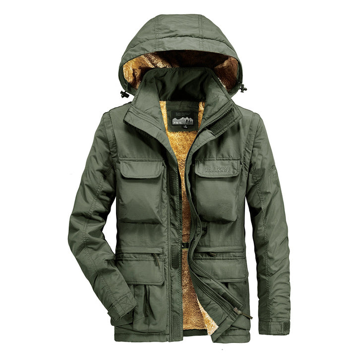 Herren isolierte Utility-Jacke mit abnehmbarer Kapuze Aliams