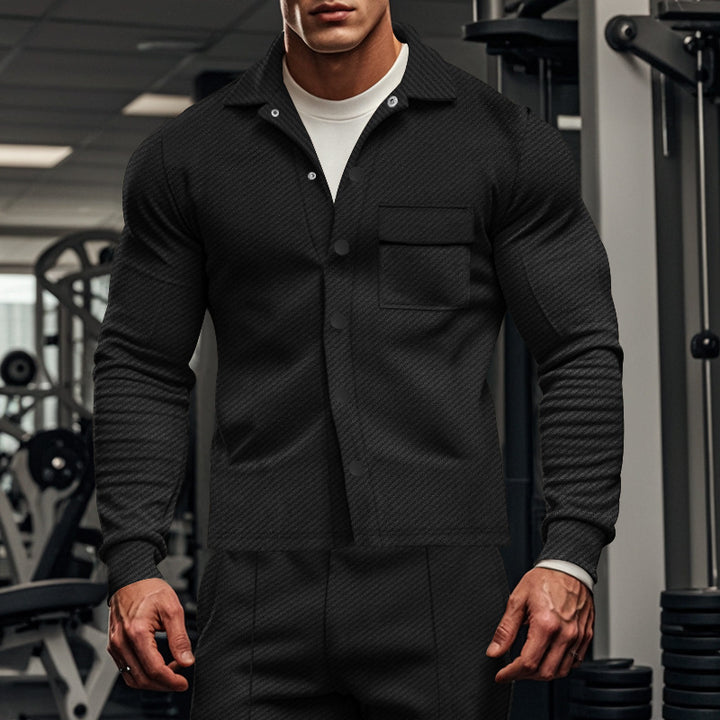 Herren Herrenjacke aus angenehmem Stoff mit modernen Knopfdetails und Brusttasche Aliams