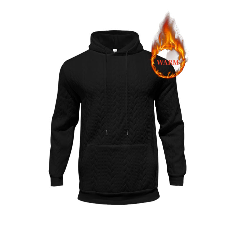 Herren Thermo Kapuzenpullover mit strukturiertem Innenfutter und praktischen Taschen Aliams