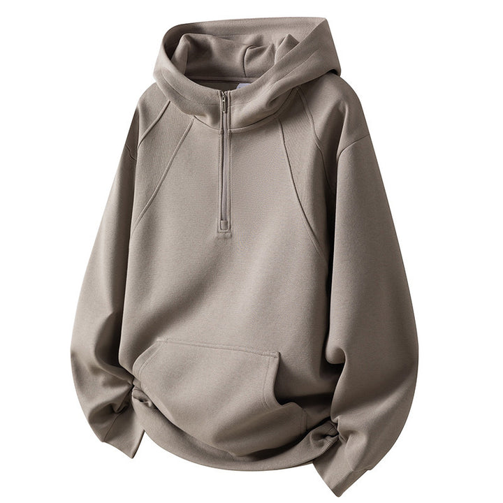 Herren Sportliches Fleece-Hoodie mit halbem Reißverschluss Aliams