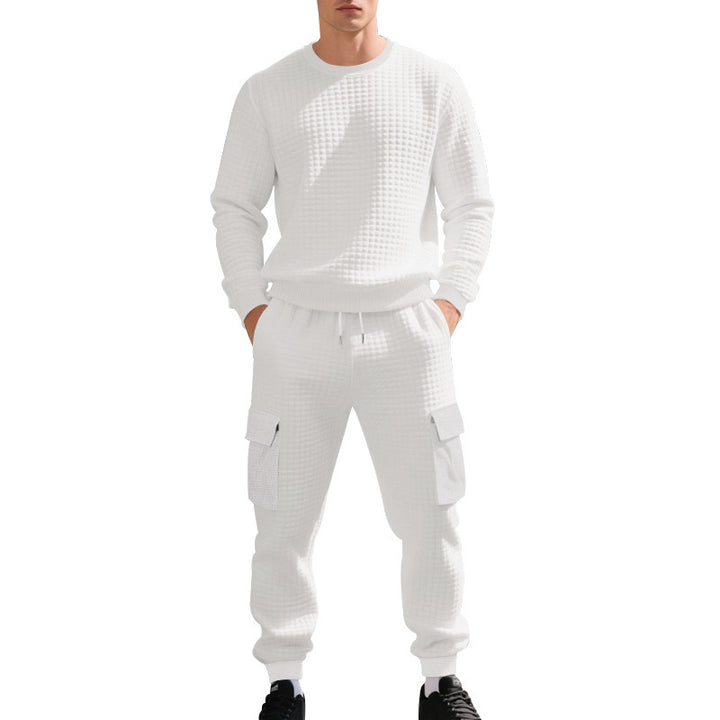 Herren Sportliches Freizeit-Set mit strukturiertem Sweatshirt und Cargo-Hose Aliams