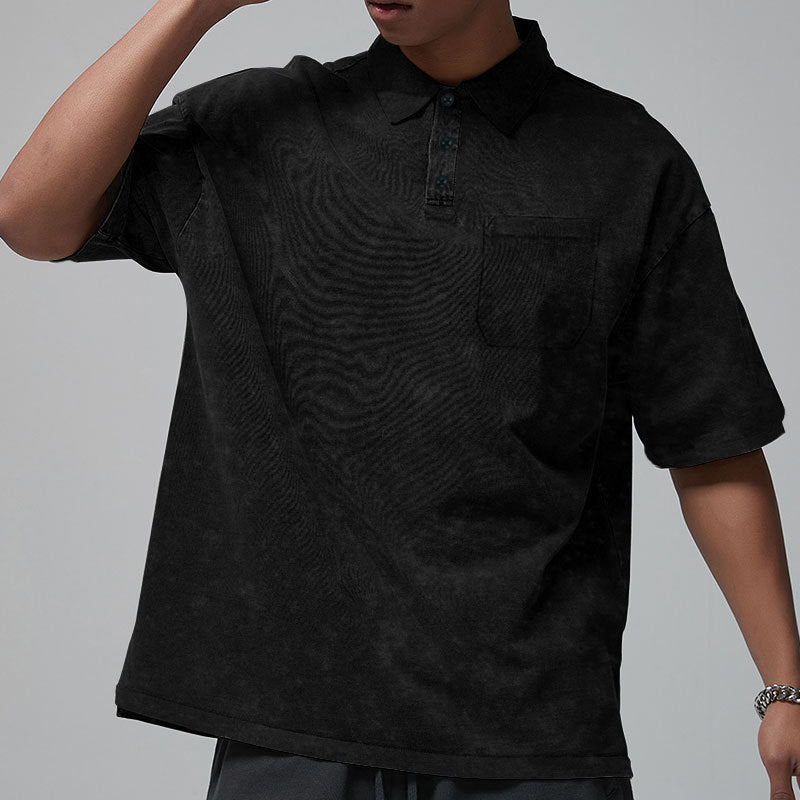 Herren lässiges Poloshirt mit Brusttasche und modischem Design Aliams