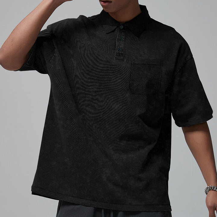 Herren lässiges Poloshirt mit Brusttasche und modischem Design Aliams
