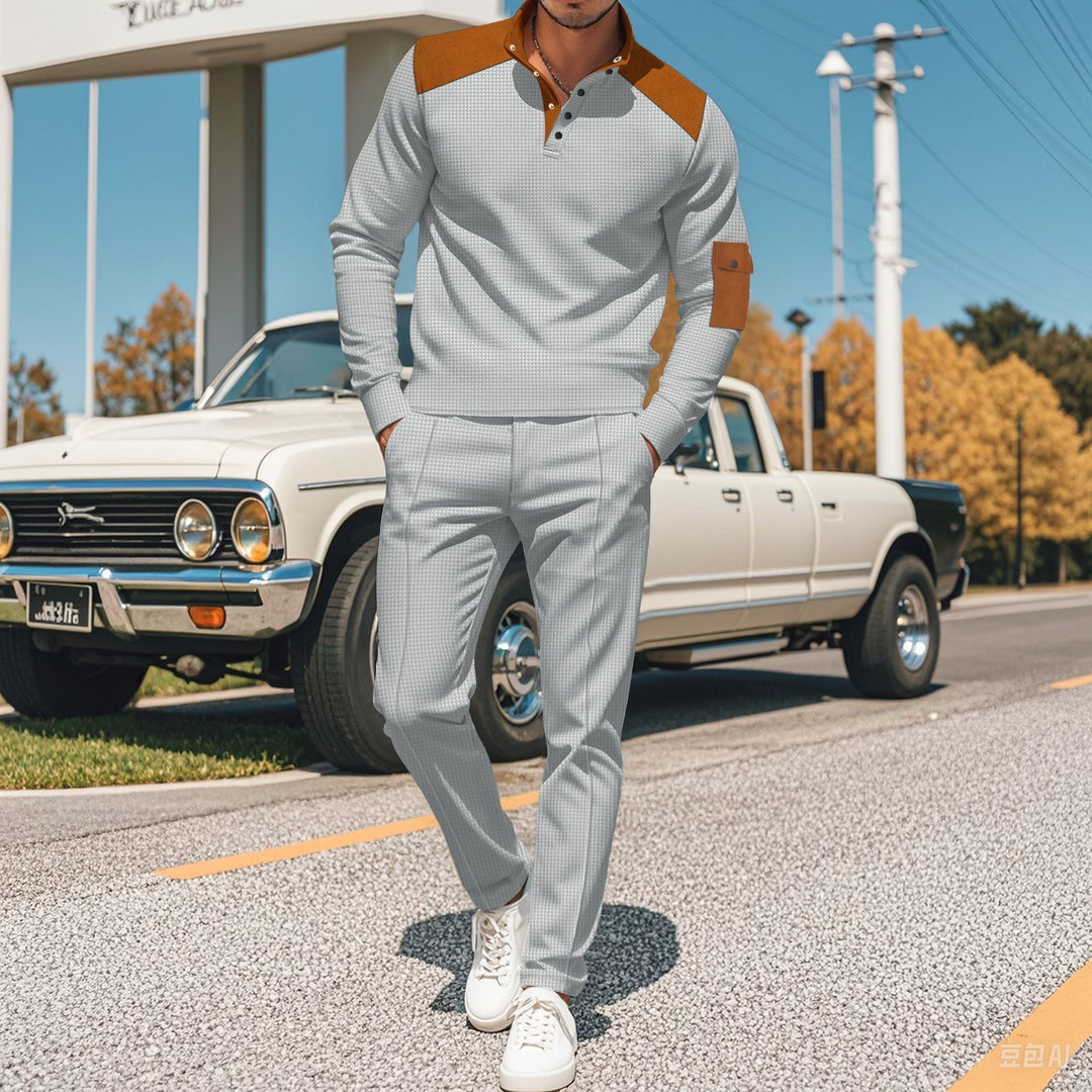 Herren Sportliches Zip-Set mit modischen Akzenten und strukturierter Verarbeitung Aliams