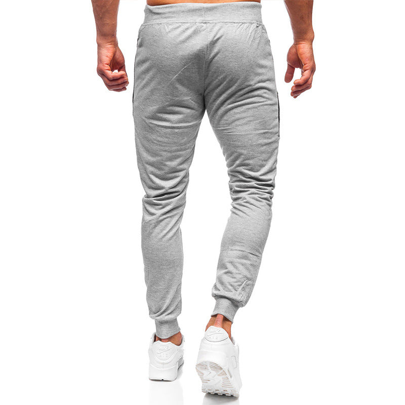 Herren Sportliche Slim-Fit Jogginghose mit seitlichen Reißverschlusstaschen Aliams