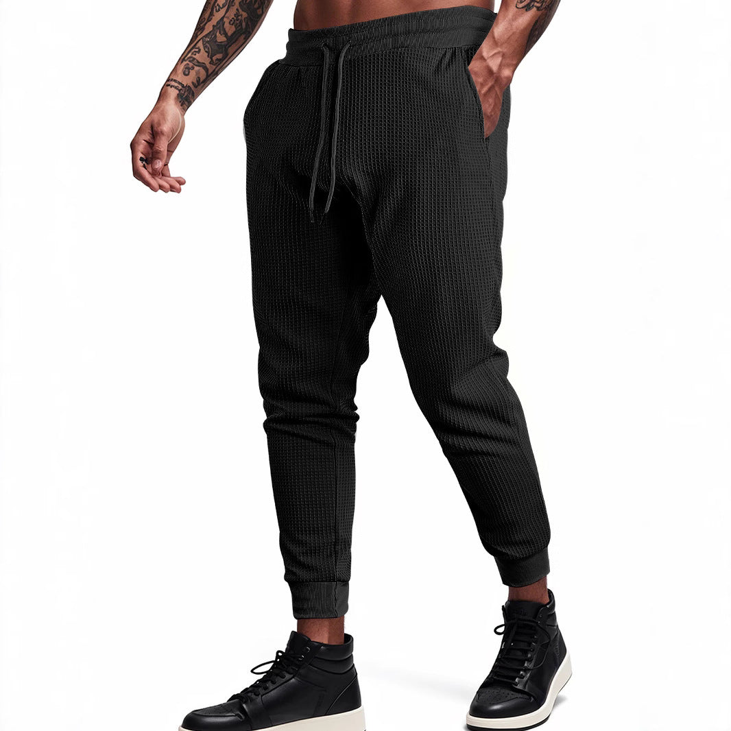 Herren Sportliche Waffelstruktur Jogginghose Aliams