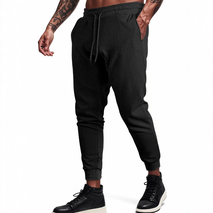 Herren Sportliche Waffelstruktur Jogginghose Aliams