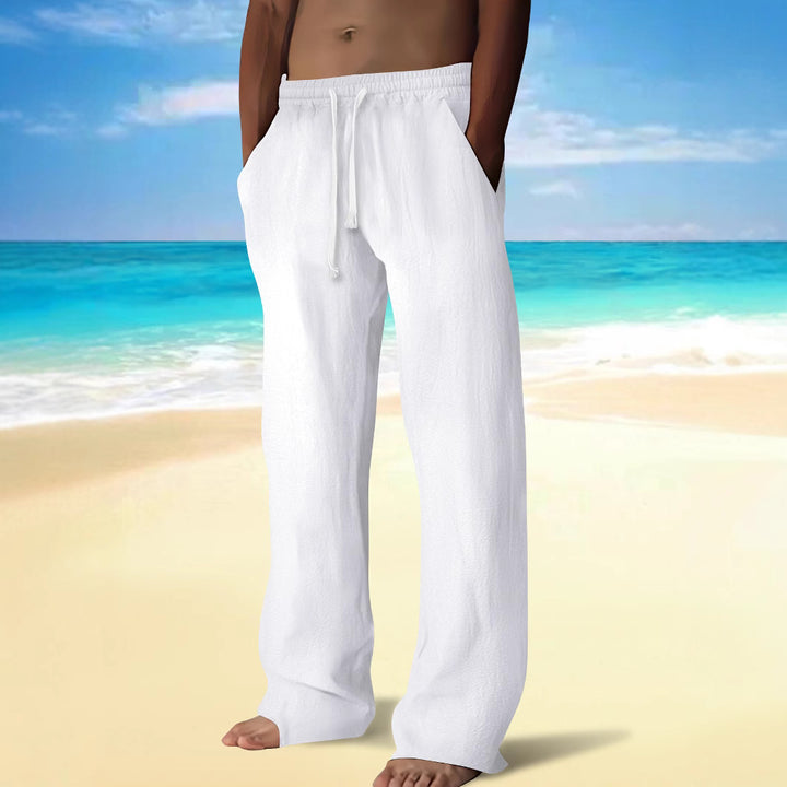 Herren bequeme Strandhose mit elastischem Bund und Seitentaschen Aliams