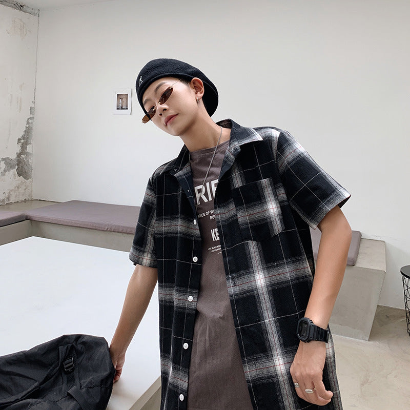 Herren Kurzärmeliges Karomusterhemd Aliams