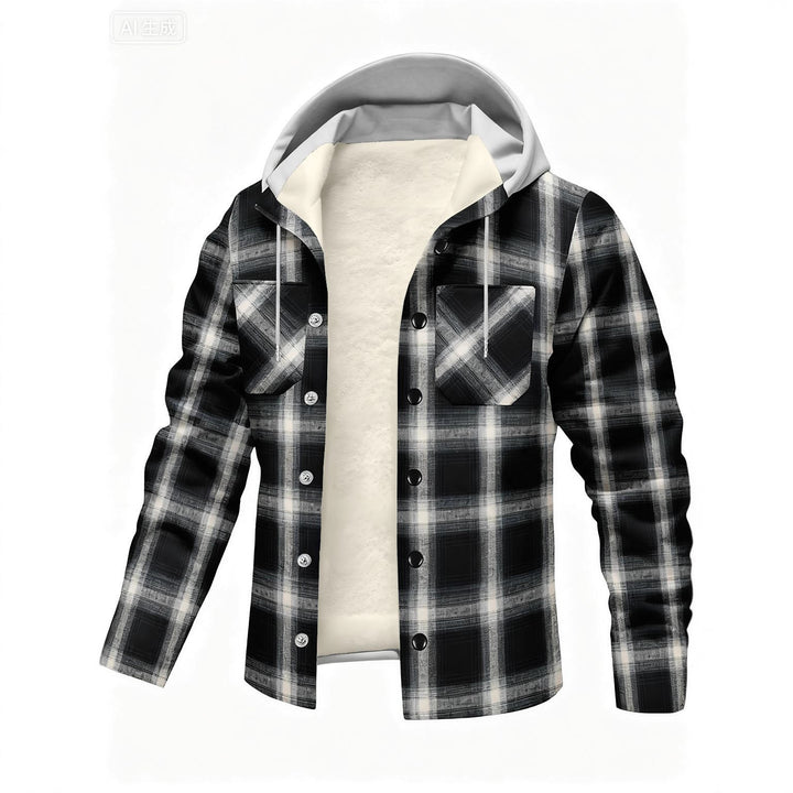 Herren Flanelljacke mit warmer Fleece-Innenseite und modernem Karomuster Aliams
