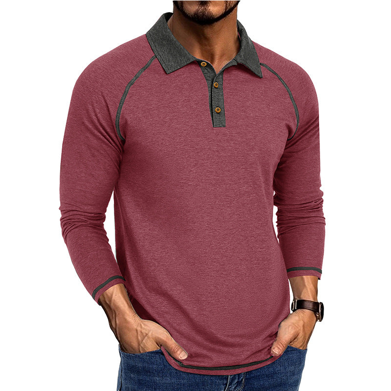 Herren Sportliches Langarm-Poloshirt mit modischem Raglan-Schnitt Aliams