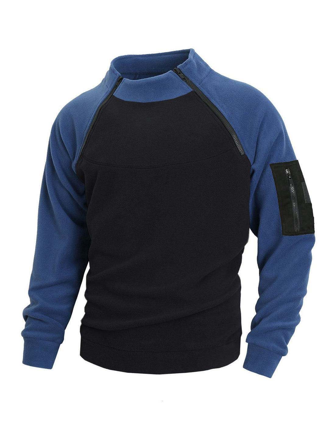 Herren Fleece-Pullover mit hochschließendem Kragen und praktischen Reißverschlussdetail Aliams