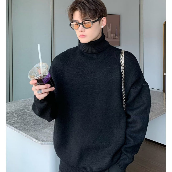 Herren Pullover mit hohem Kragen aus hochwertiger Baumwolle Aliams