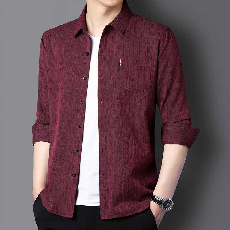 Herren Feines, strukturiertes Langarmhemd Aliams